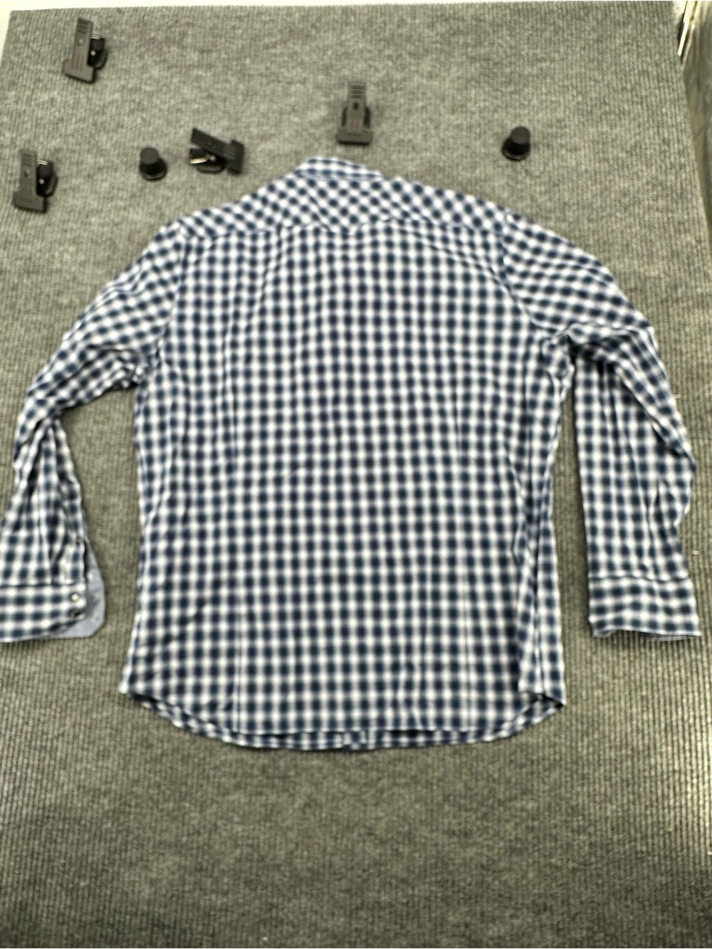 Banana Republic Blue and White Plaid Button-Down Shirt - Picture 7 of 7